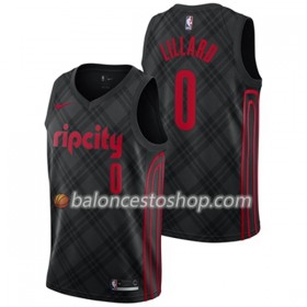 Camiseta Hombre NBA Portland Trail Blazers Damien Lillard 0 Nike City Edition Swingman